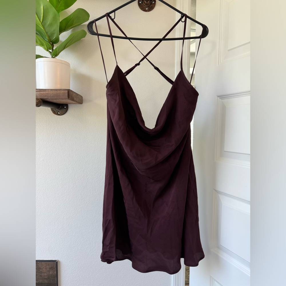 H&M deep plum Cowl Neck dress